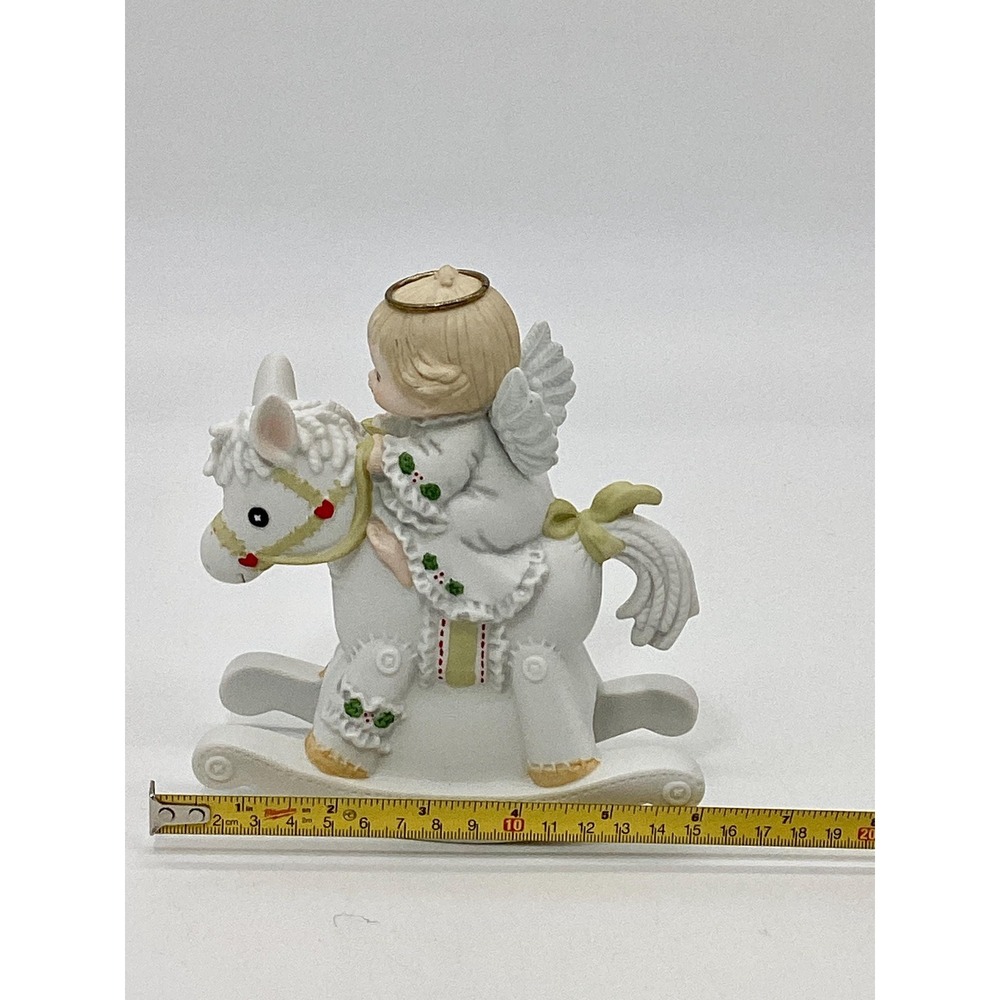 Enesco Holly Babes Angel Rocking Horse Musical Figurine, Christmas (#6.9-1118) - Picture 15 of 16